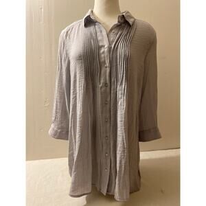 Alfani Women's Size Large Button Down Blouse Casual Shirt Long‎ Sleeve Blouse